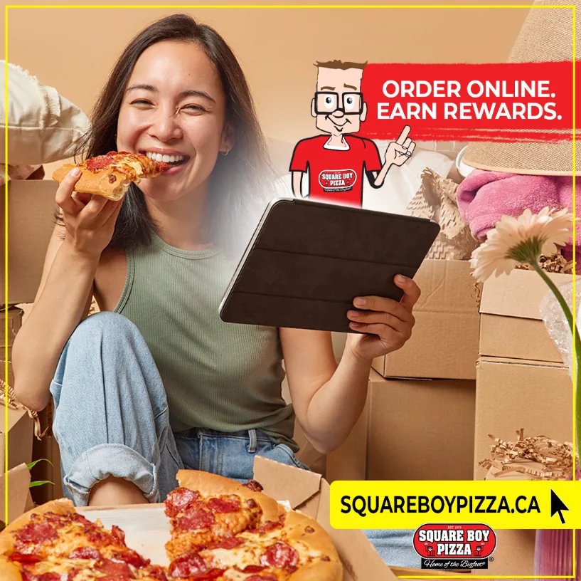 Square Boy Pizza promotion graphic